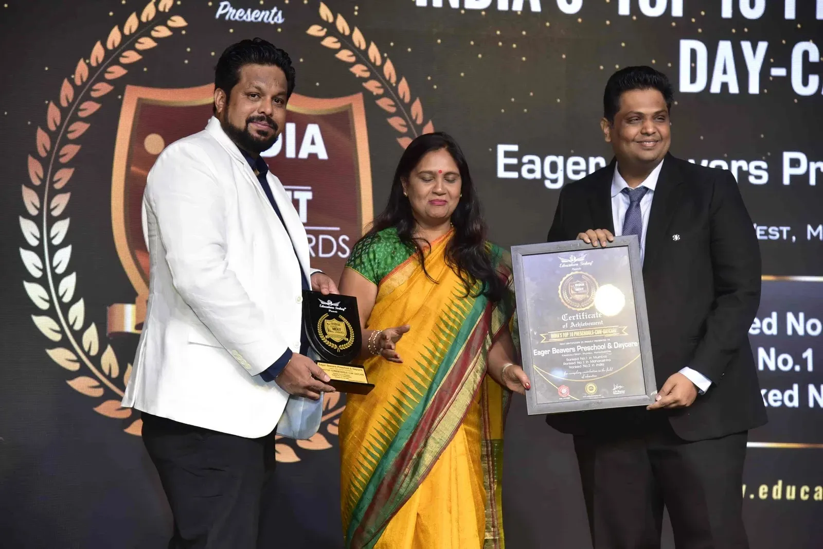 Eager Beaver receiving an award