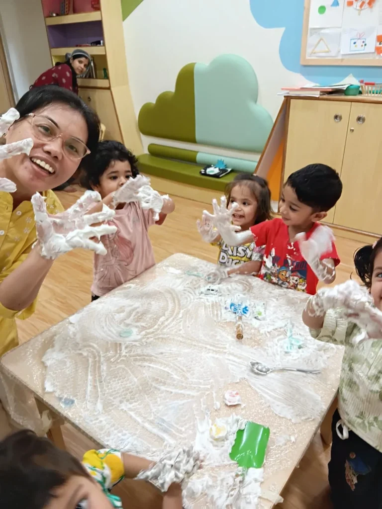 Sensory play with teacher – Eager Beaver Preschools & Daycare, Mumbai